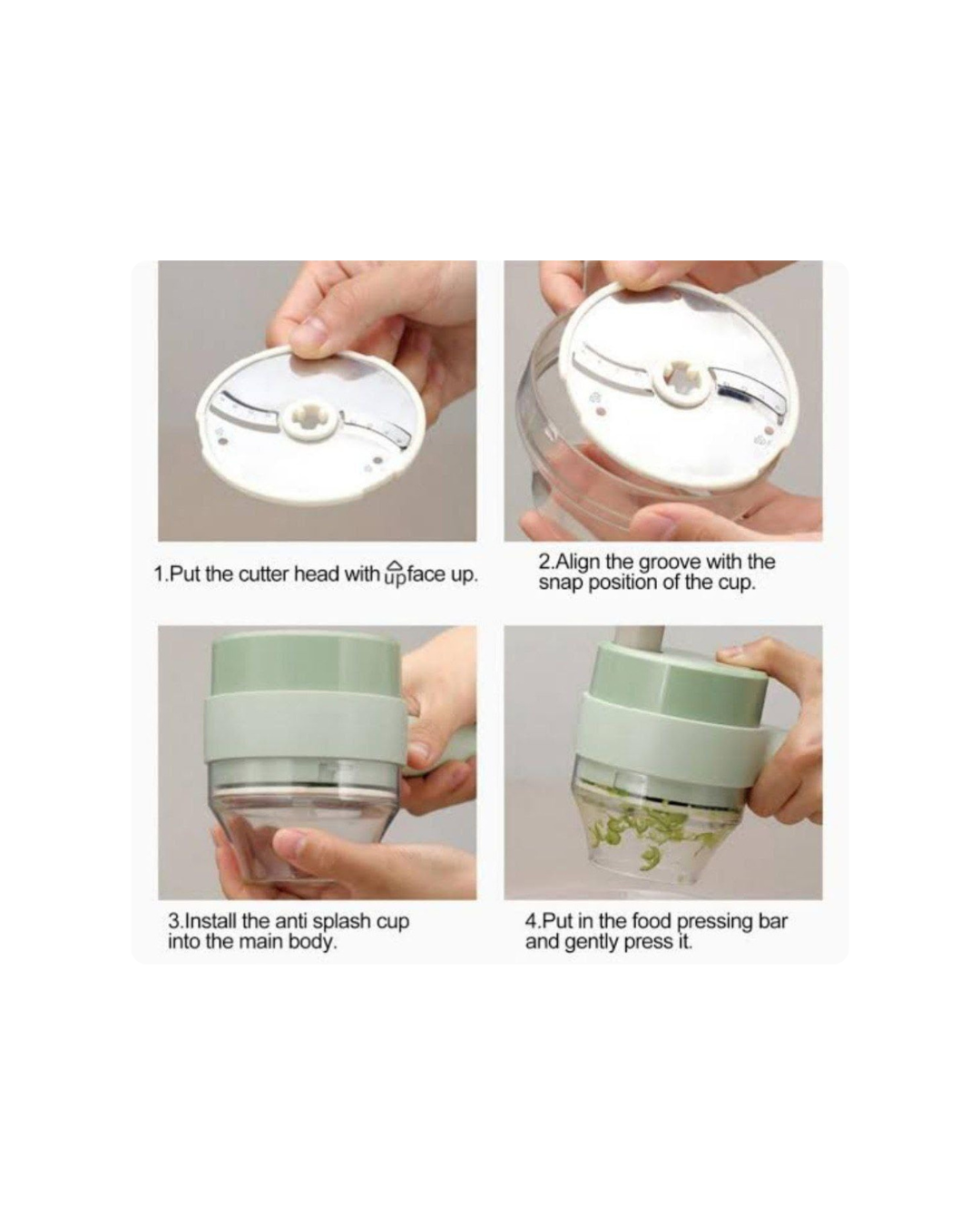 4 in 1 Portable Electric Vegetable Cutter Set