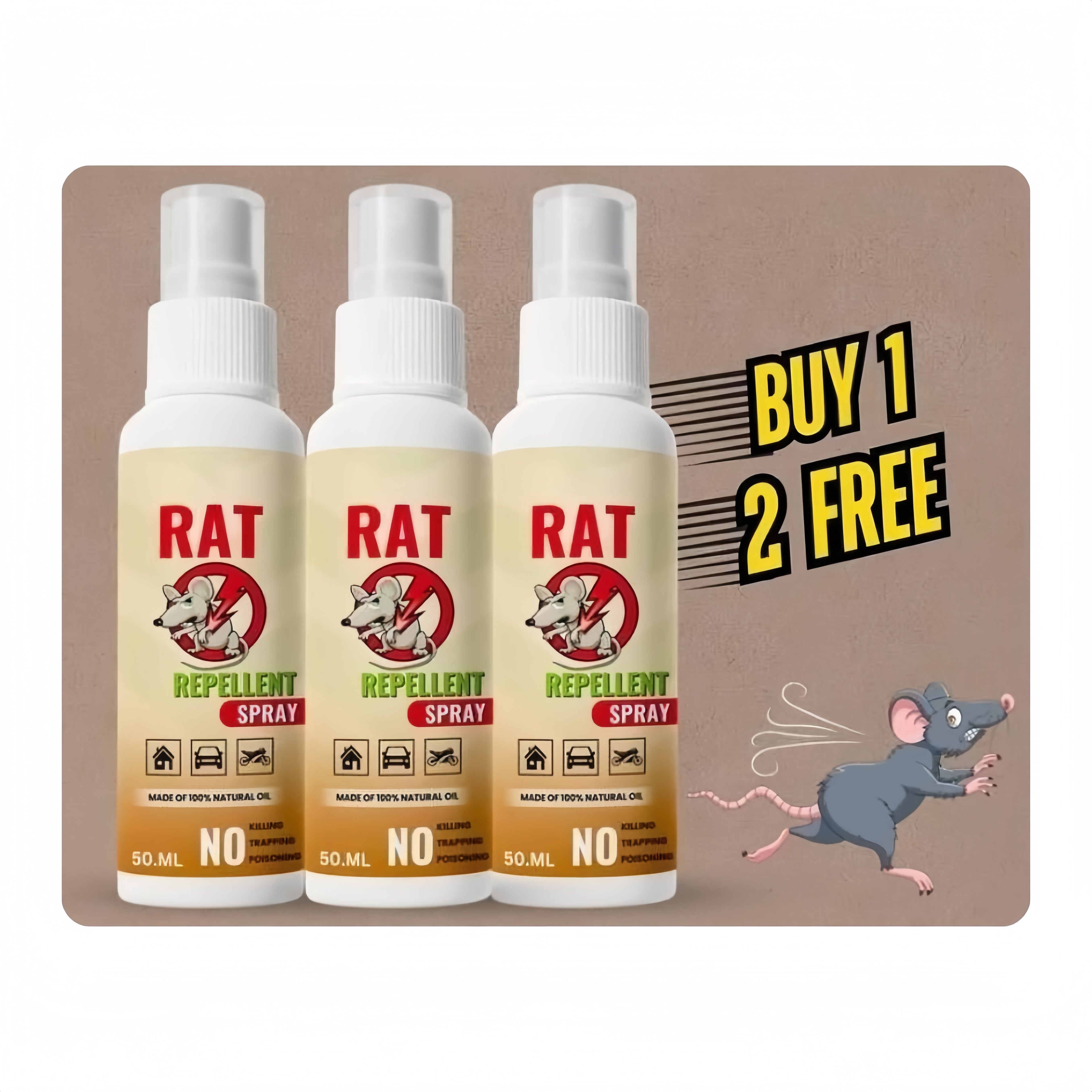 Rat Repellent Spray 50ML (Pack of 3)