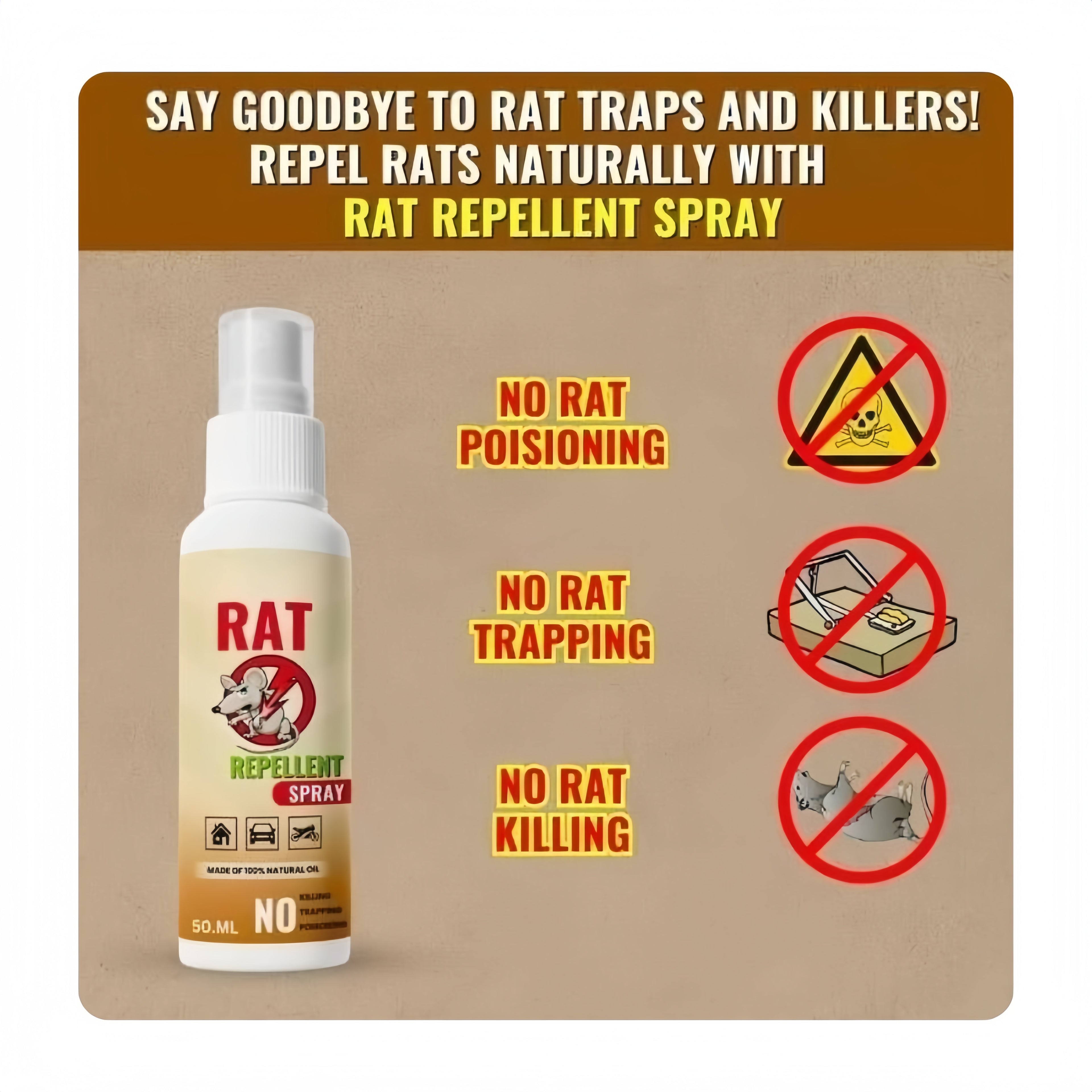 Rat Repellent Spray 50ML (Pack of 3)